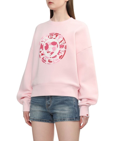 BAPE エイプ　レディースS スウェット　星　スター　総柄　トレーナー　ピンク BAPE エイプ レディースS スウェット 星 スター 総柄 トレーナー