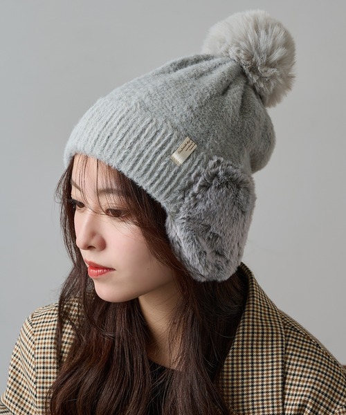 ニット帽・スカーフセット グレー SETUP7（セットアップセブン） ニット帽 ニットキャップ 「SETUP7