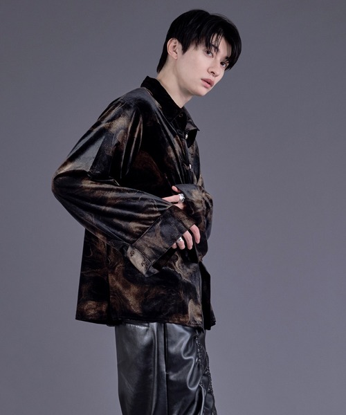 Ellno Loset（エルノロゼット） シャツ ニュアンスガラベロアシルバー