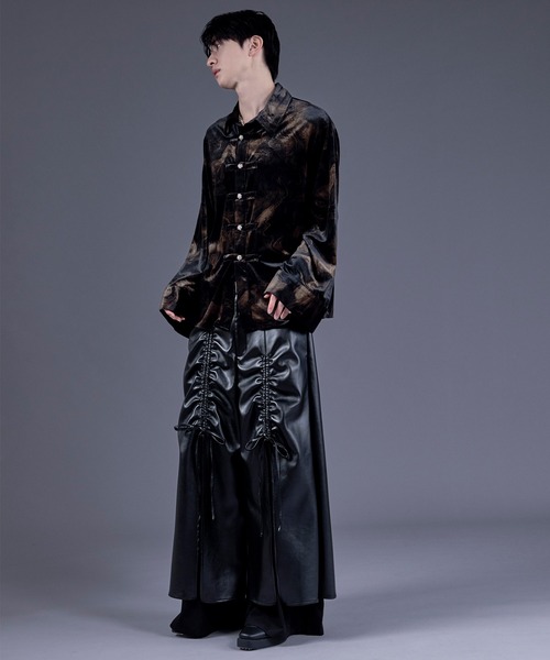Ellno Loset（エルノロゼット） シャツ ニュアンスガラベロアシルバー