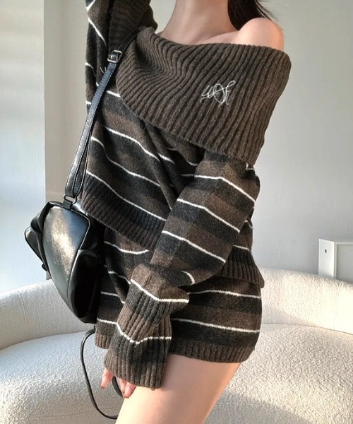 goa ニットセットアップ　y2k 楽天市場】【メール便送料無料】ケーブルVネックニットセットアップ