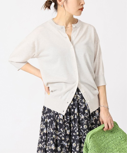 IENA（イエナ） 7分袖ニットカーディガン - ベージュ レディース