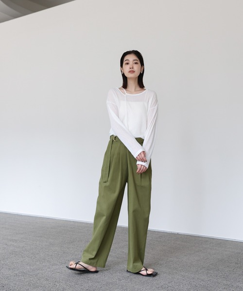 「select MOCA Et」 チノパンツ FREE カーキ レディース_画像2