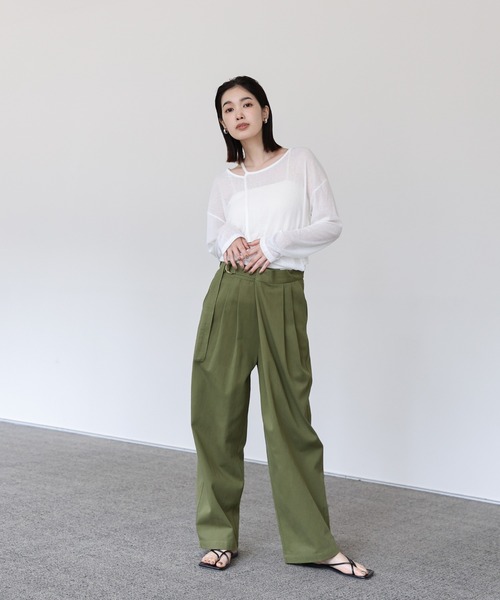 「select MOCA Et」 チノパンツ FREE カーキ レディース_画像3