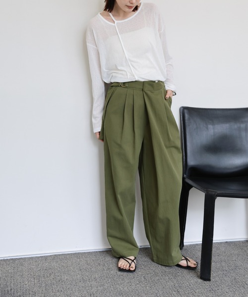 「select MOCA Et」 チノパンツ FREE カーキ レディース_画像6