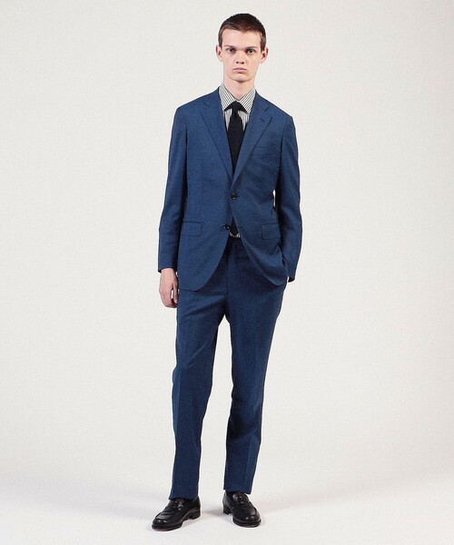 【美品】TOMORROW LAND　ゼニア生地スーツ　セットアップ　グレー トゥモローランド ゼニア スーツ セットアップ グレー シルク 46 M 春