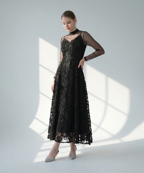Leja（レジャ） ドレス 「LEJA」シアーフラワーレースレイヤード