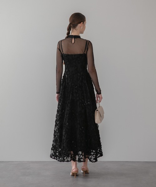 Leja（レジャ） ドレス 「LEJA」シアーフラワーレースレイヤード