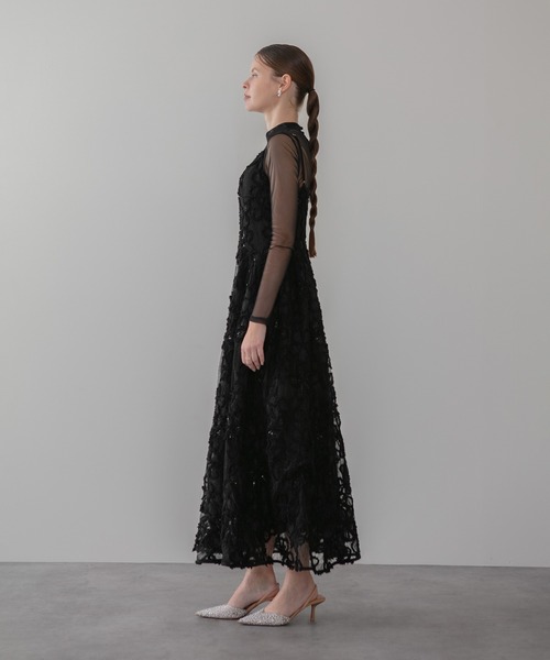 Leja（レジャ） ドレス 「LEJA」シアーフラワーレースレイヤード