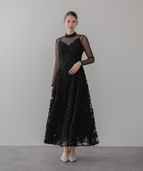 Leja（レジャ） ドレス 「LEJA」シアーフラワーレースレイヤード