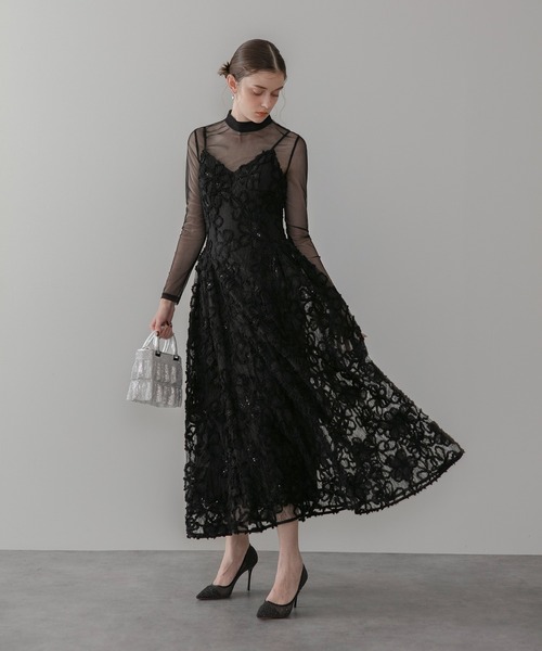 Leja（レジャ） ドレス 「LEJA」シアーフラワーレースレイヤード