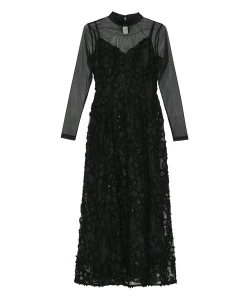Leja（レジャ） ドレス 「LEJA」シアーフラワーレースレイヤード