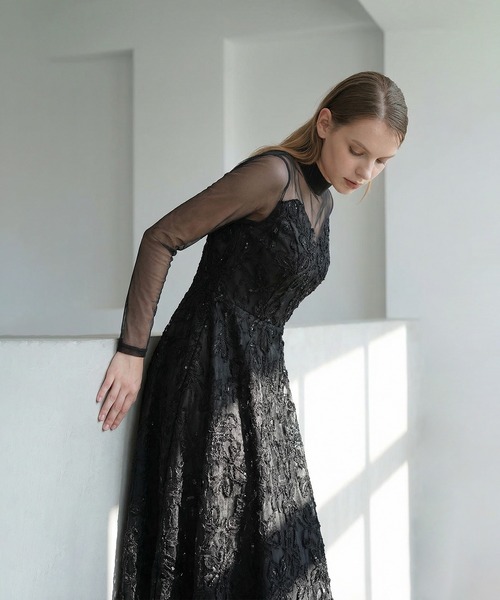 Leja（レジャ） ドレス 「LEJA」シアーフラワーレースレイヤード