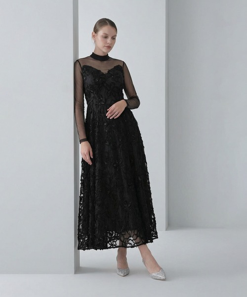 Leja（レジャ） ドレス 「LEJA」シアーフラワーレースレイヤード