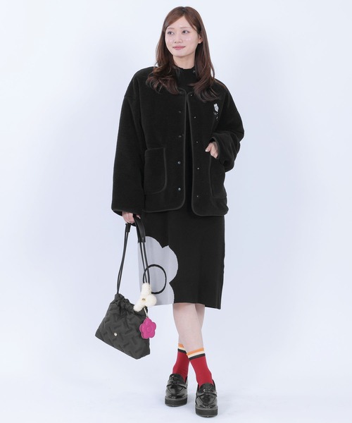 マリークワント　黒　キルティング　長靴　デイジー MARY QUANT（マリークヮント） 靴下 マリークワント ボーダーライン