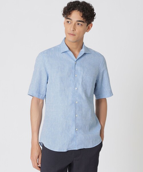【完売品】25SS CONFECT 先染ヘンプシャンブレー半袖シャツ PAUL STUART（ポールスチュアート） シャツ 先染めフレンチリネン