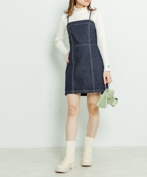 「OLIVE des OLIVE」 キャミソールワンピース FREE ケミカルウォッシュ レディース_画像2