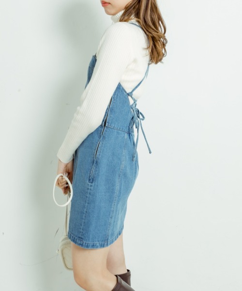 「OLIVE des OLIVE」 キャミソールワンピース FREE ケミカルウォッシュ レディース_画像8