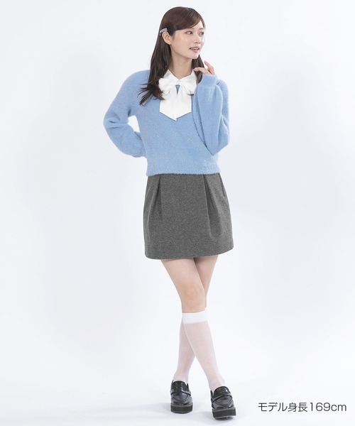 【美品】 MARY QUANT ラメニット・セーター M パールブルー MARY QUANT（マリークヮント） ニット セーター マリークワント