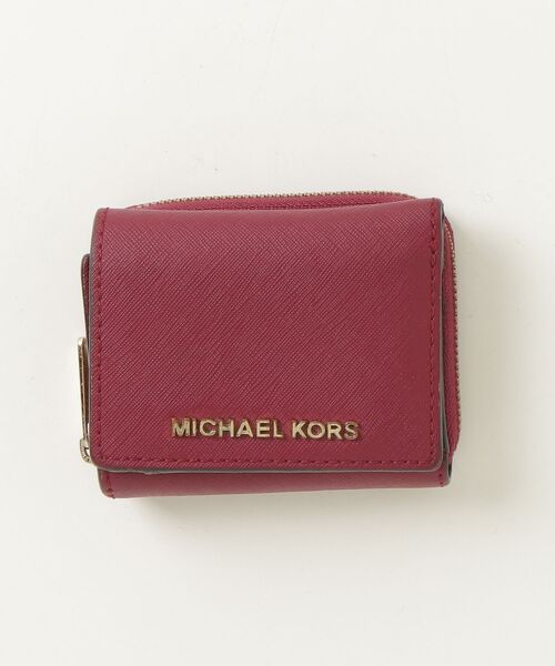 3 新品 MICHAEL KORS 財布 折り財布 レッド 三つ折り財布 MICHAEL KORS（マイケルコース） 財布 - レッド レディース : ZOZOTOWN