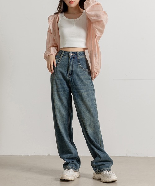 「DAY CLOSET」 デニムパンツ X-SMALL ライトブルー レディース_画像5