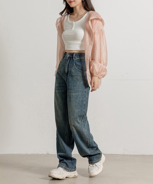 「DAY CLOSET」 デニムパンツ X-SMALL ライトブルー レディース_画像6