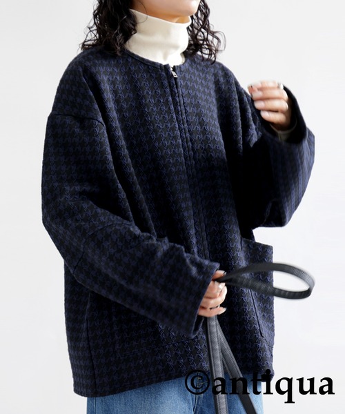 「antiqua」 ブルゾン FREE ネイビー レディース_画像7