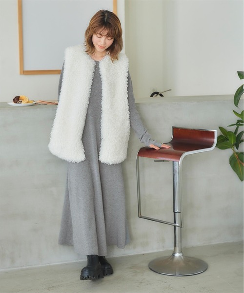 「titivate」 ニットワンピース L ブラック レディース_画像7