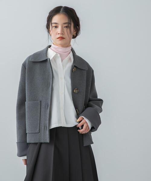 BasicニットMEDIUMジャケット MISCH MASCH（ミッシュマッシュ） ジャケット ノーカラージャケット
