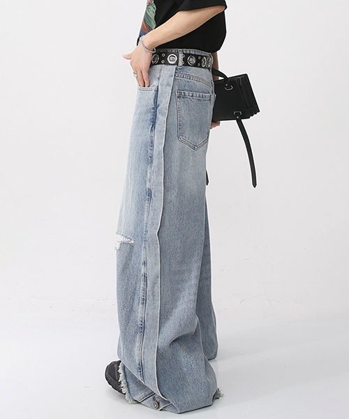 「WESTBOY」 デニムパンツ X-LARGE ブラック メンズ_画像4