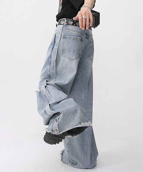 「WESTBOY」 デニムパンツ X-LARGE ブラック メンズ_画像5