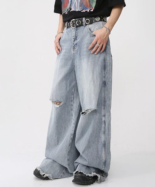 「WESTBOY」 デニムパンツ X-LARGE ブラック メンズ_画像6