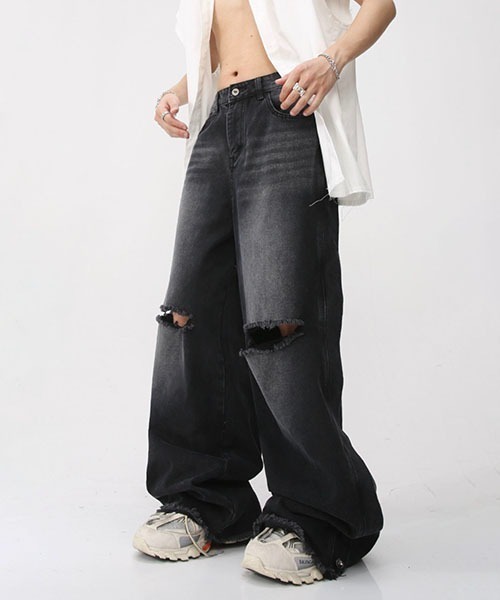 「WESTBOY」 デニムパンツ X-LARGE ブラック メンズ_画像8