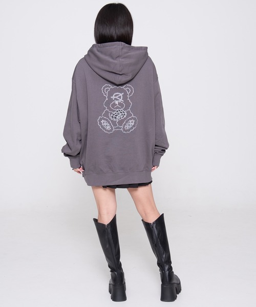 「OY」 プルオーバーパーカー L グレー レディース_画像4