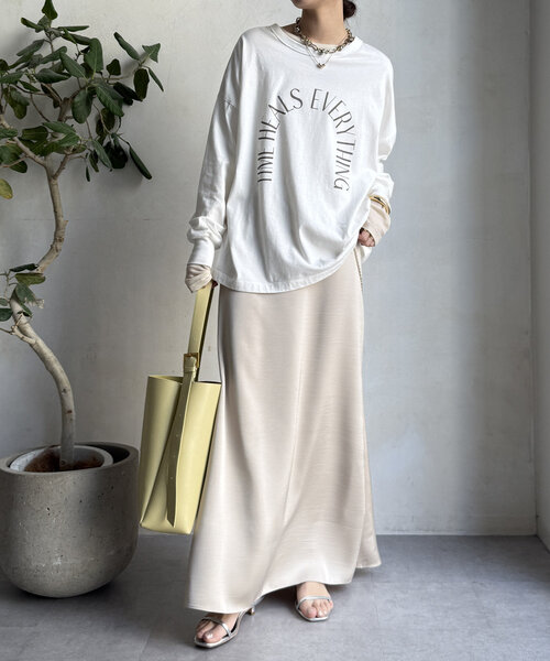 「DouDou」 「siro」長袖カットソー FREE オフホワイト レディース_画像4