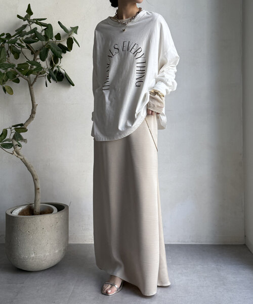 「DouDou」 「siro」長袖カットソー FREE オフホワイト レディース_画像5