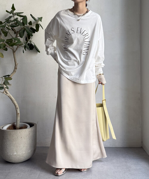 「DouDou」 「siro」長袖カットソー FREE オフホワイト レディース_画像6