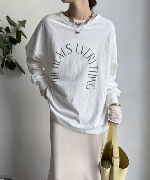 「DouDou」 「siro」長袖カットソー FREE オフホワイト レディース_画像8