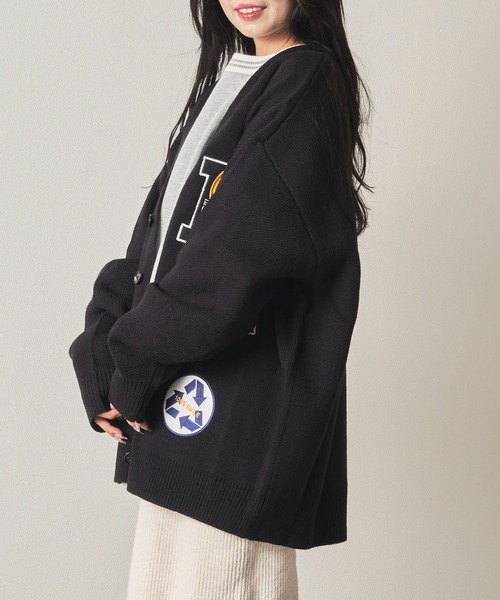 「SMILEY FACE」 ニットカーディガン MEDIUM グリーン レディース_画像3