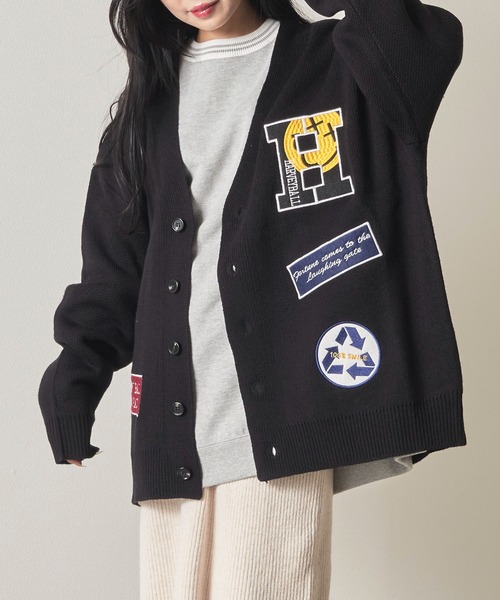 「SMILEY FACE」 ニットカーディガン MEDIUM グリーン レディース_画像4