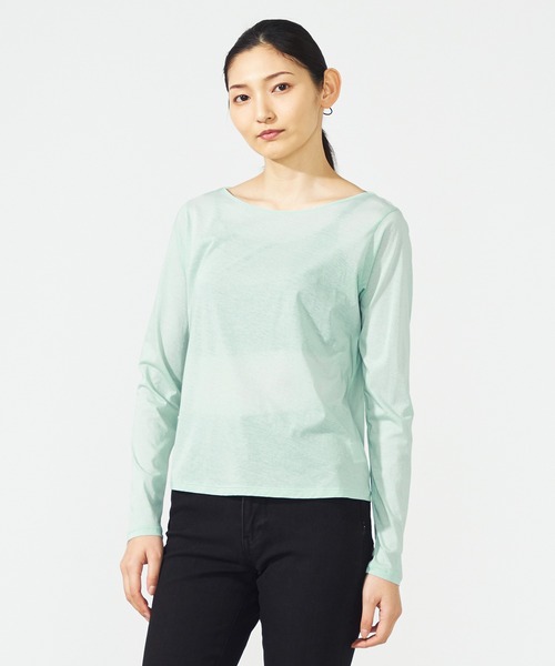 「Chacott」 長袖カットソー M ピンク レディース_画像4