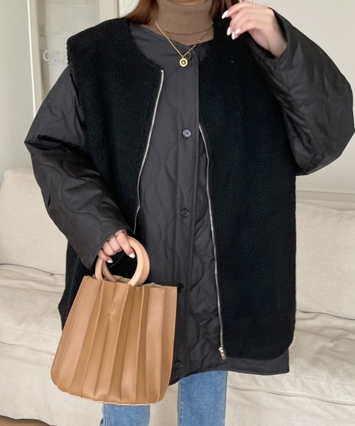 「emi+」 ノーカラージャケット M ブラック レディース_画像6