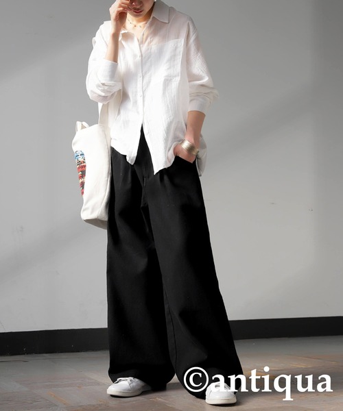 「antiqua」 チノパンツ MEDIUM カーキ レディース_画像2