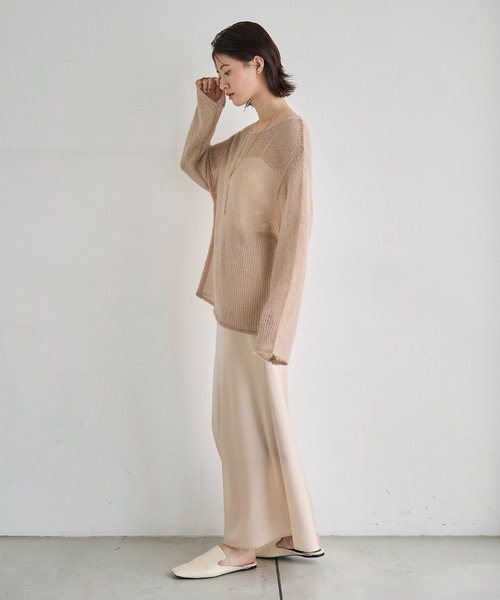 「meilmada」 ロングスカート FREE チャコールグレー レディース_画像8