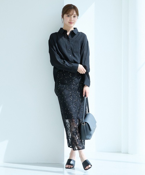 「Andemiu」 長袖シャツ FREE ブラック レディース_画像6