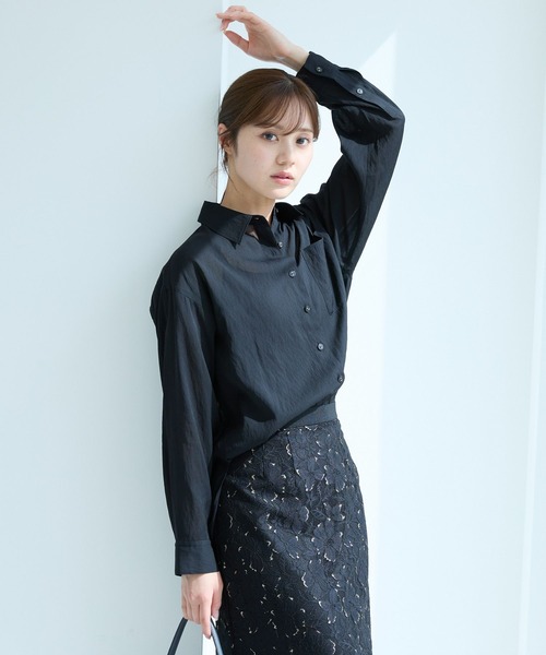 「Andemiu」 長袖シャツ FREE ブラック レディース_画像7