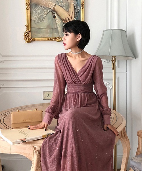 「COCOMOMO」 長袖ワンピース S グレー レディース_画像2