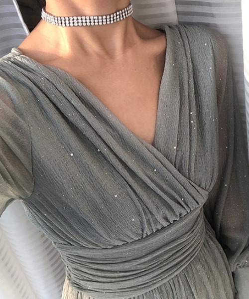 「COCOMOMO」 長袖ワンピース S グレー レディース_画像3