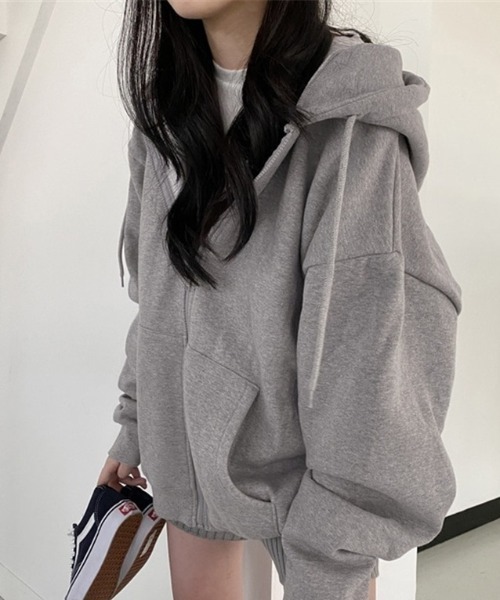 「deux amour」 ジップアップパーカー FREE グレー レディース_画像5