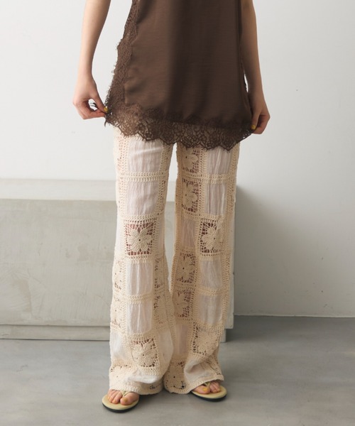 full/fill. パンツ flower crochet patchwork pants / フラワー